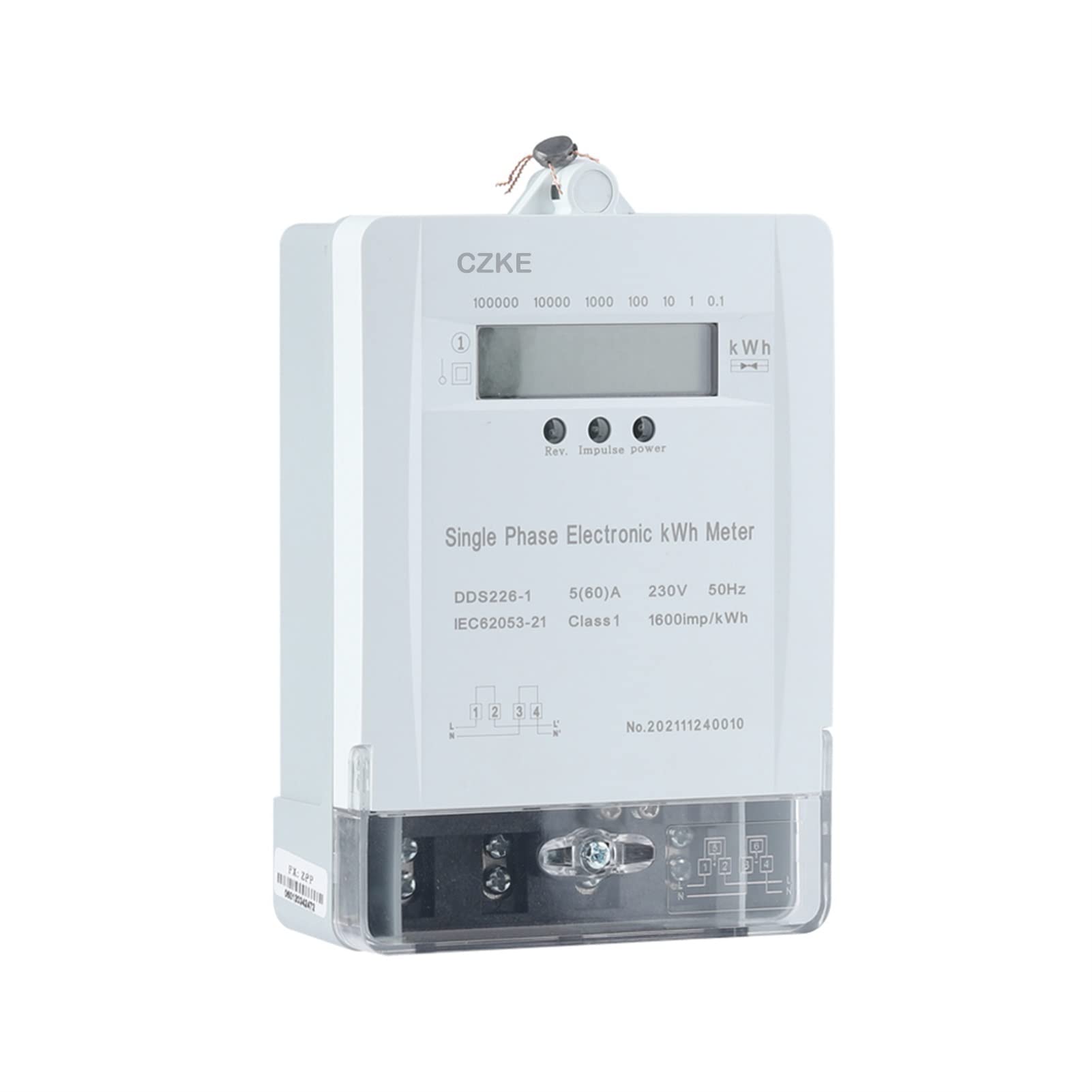CNHKAU DDS226-1 Single Phase Static Watt Hour Meter 230V 50Hz Max 60A Class 1 AC active energy High Quality