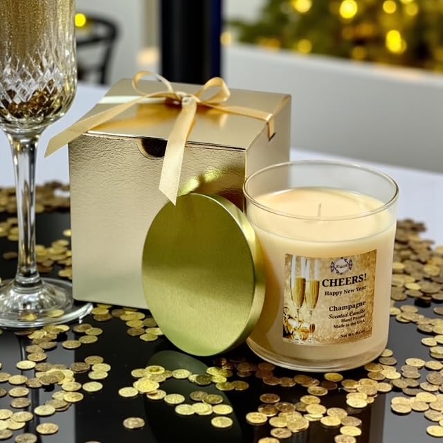 K_R-Cheers New Year Champagne Candle 8.5 oz