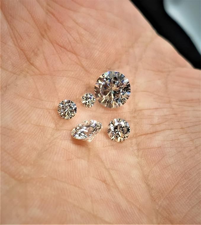 Image of Diamond Cut White Zircon Round Shape Certified AAA+ American Diamond Rashi Ratna Gemstone for Men's and Women's
