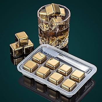 Amazon | ステンレススチール製の金属製アイスキューブ、再利用可能な