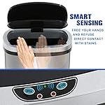 FDW Garbage Can 13 Gallon 50 Liter Kitchen Trash Can for Bathroom Bedroom Home Office Automatic Touch Free High-Capacity with Lid Brushed Stainless Steel Waste Bin - Image 4