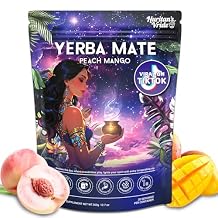 Yerba Mate Instant Tea Powder - Peach & mango flavored energy drink360g, clean energy focuses on gut health, prebiotics and probiotics provide energy, low-sugar, Stay alert and focused, 30 Servings