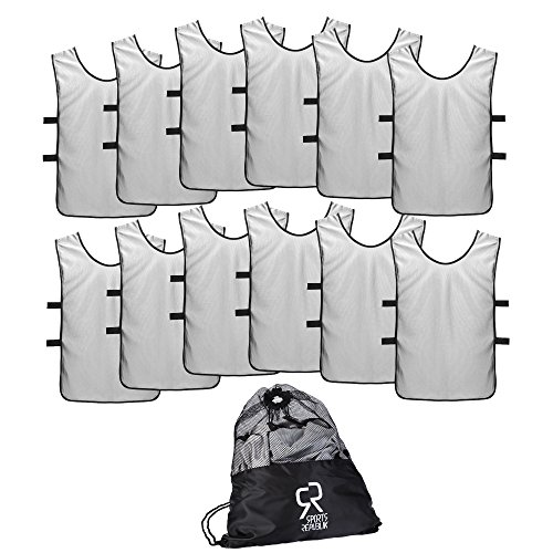 Image of Football Bibs for Juniors and Adults (12-Pack) | Perfect for Netball, Rugby or Football Training | Last Longer and Look Cooler | Training Bibs for Boys and Girls 