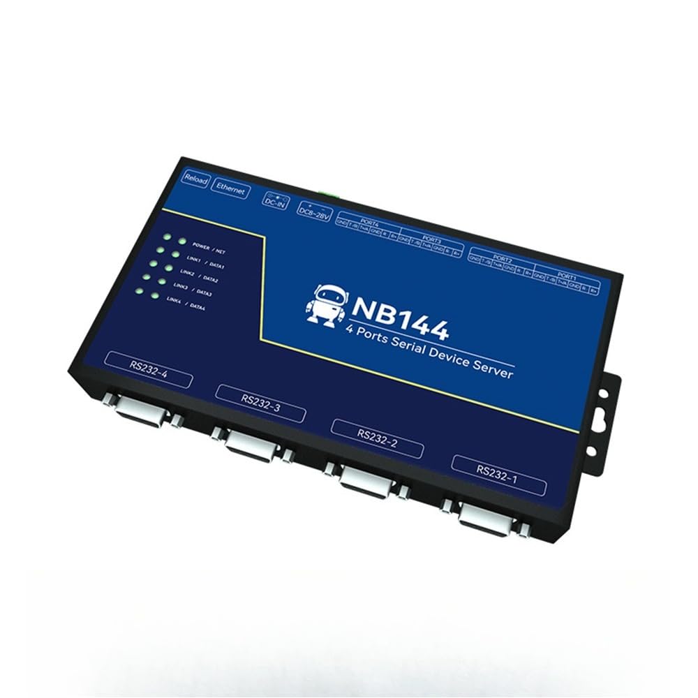 4-K RS485 RS232 RS422 auf Ethnernet Serial Server NB144-V2 Modbus UDP MQTT HTTP Gateway Watchdog Industriequalität (Isolated POE)