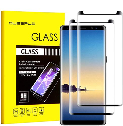 QUESPLE Galaxy Note 8 Screen Protector, 2 Pack Premium Tempered Glass [Bubble Free] [Anti-Scratch] [Case Friendly] 9H Hardness Screen Protector for Samsung Galaxy Note8