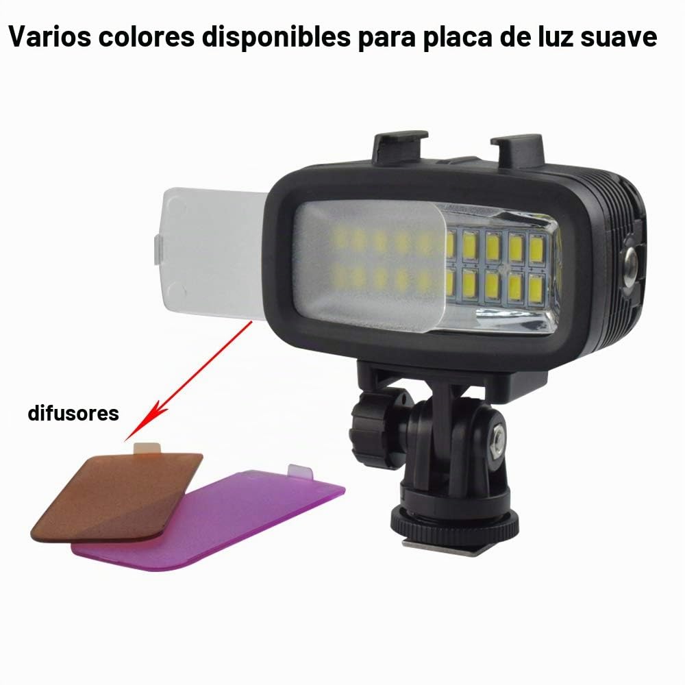 Sea frogs Sl-100 700LM Diving Video llenar de luz Iluminacion LED lámpara Impermeable 40m 1900mAh Bateria Recargable incorporada con difusor para GoPro Camara de Deportes de accion sjcam Xiaomi Yi