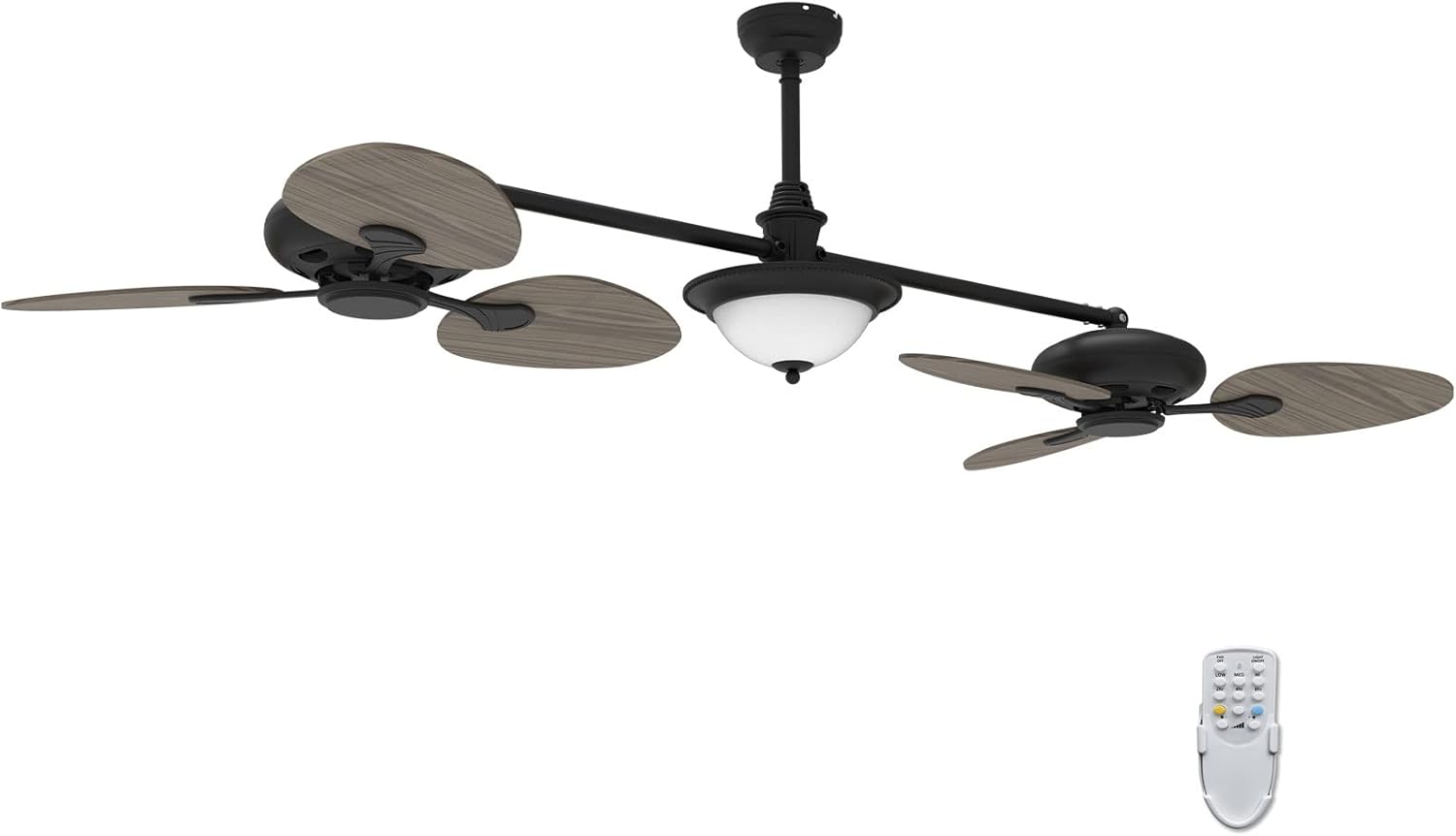 Ovlaim 86 inch Large Double Ceiling Fan with Lights Remote Control, Dimmable Indoor Dual Ceiling Fan for Living Room Patio, Oil-rubbed