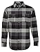 Burnside Men's Yarn-Dyed Long Sleeve Flannel Shirt, Black, L