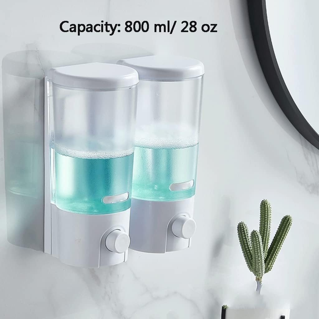 Dispenser di Sapone Liquido Trasparente per Montaggio a Parete Bianco Trasparente per Bagno Cucina Dispenser di Sapone Liquido Ricaricabile con Pompa