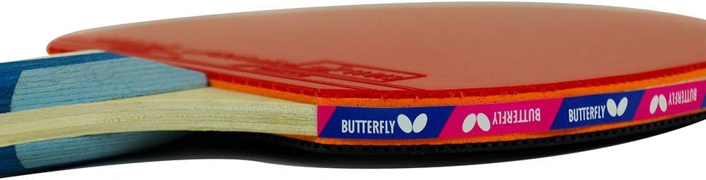 Butterfly Harimoto Tomokazu 1800 Kids Shakehand Table Tennis Racket | Japan Series | Good Speed and Spin with Superb Control | Recommended for Beginning Level Players, red/Black
