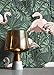 Produktbild NEWROOM Tapete Dschungel Blumen Grün EcoDeco Vliestapete Palmenblätter Flamingo Pink Rosa Vintage Tapete Umweltfreundlich PVC-frei Geruchsneutral Blätter Mustertapete Wallpaper Blumentapete Floral