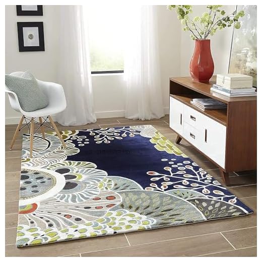 Singar Carpet Premium Design Loop & Cut Carpet for Living Room Bedroom Drawing Room Hall and Floor Size 9 x 12 feet (270x360 cm) Multi Blue