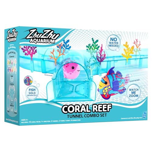 John Adams Zhu Zhu Pets | Zhu Zhu Aquarium Récif de Corail Tunel Tunel | Animaux électroniques | À partir de 4 Ans, Bleu