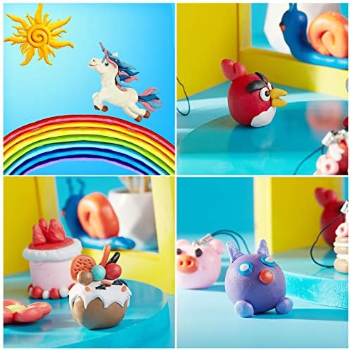 ifergoo Polymer Clay, Modeling Clay for Kids DIY Starter Kits, 62 Color Oven Baked Model Clay, Non-Toxic, Non-Sticky, with Sculpting Tools, Ideal Gift for Boys and Girls 7 5158n6h0DQL. AC