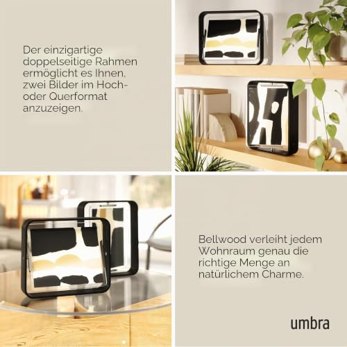 Umbra Bellwood Tischbilderrahmen, doppelseitig drehbar, 20x25 cm, Walnuss – Ansicht 4
