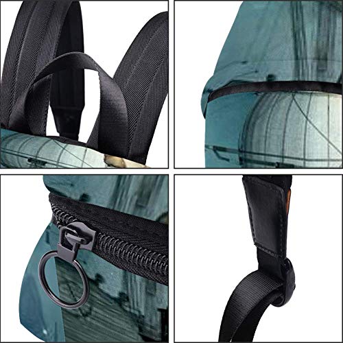 Steampunk Airship Flies Over Futuristic Town Backpack Shoulder Bag Daypack for School Boys Girls steampunk buy now online