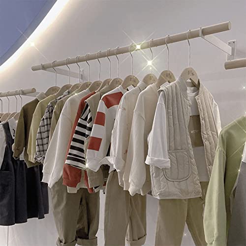 Expositor de ropa de madera maciza de pared perchero comercial industrial 6