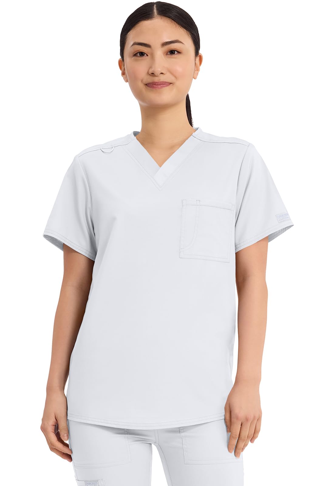 Cherokee Scrub Top for Women & Men, V-Neck Tuckable Medical Shirt with 1 Chest Pocket & ID Loop - WW625