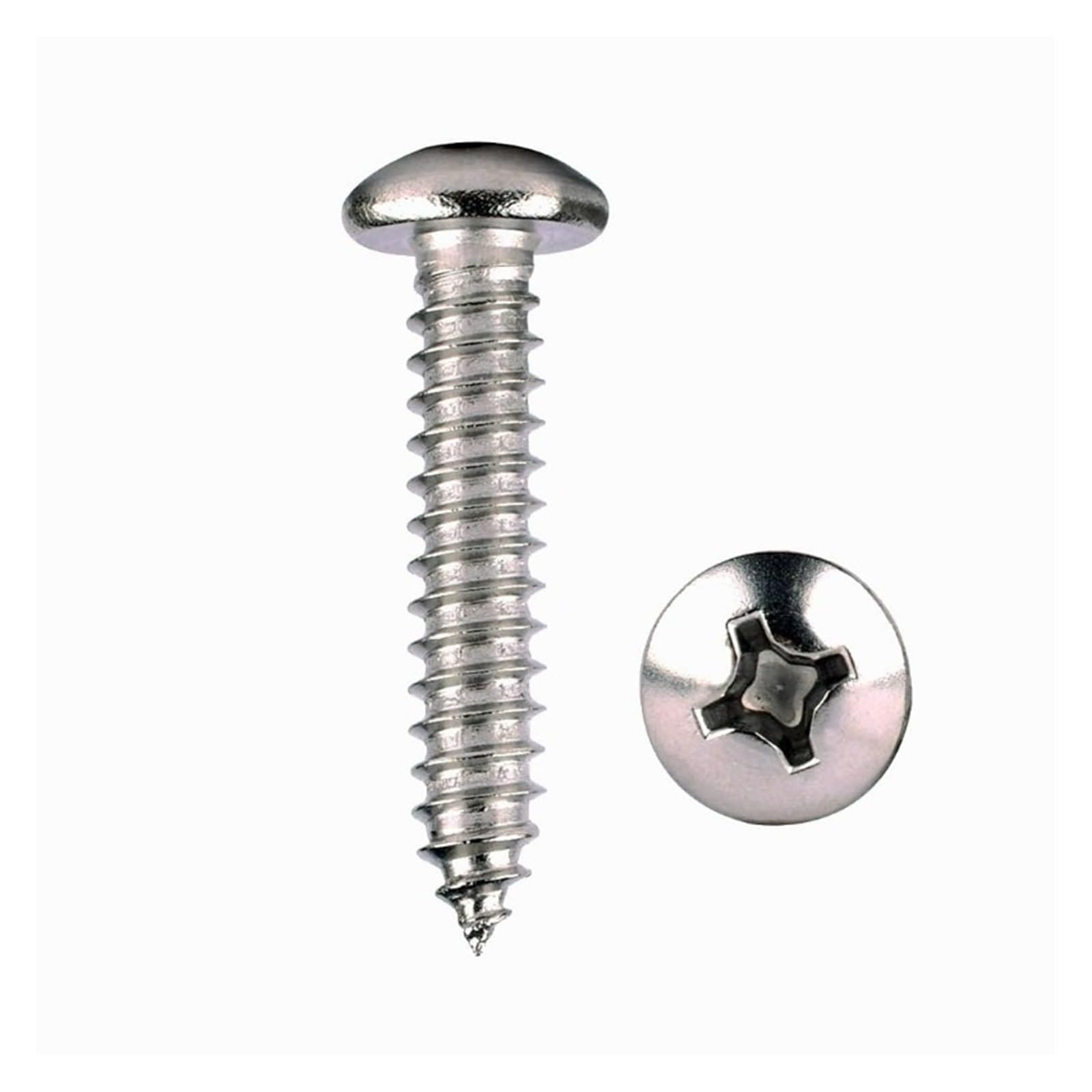 Kit D'assortiment De Vis À Bois Autotaraudeuses À Tête Cylindrique Phillips En Acier Inoxydable 304, 10 Pièces 100 Pièces(Mix,100PCS)