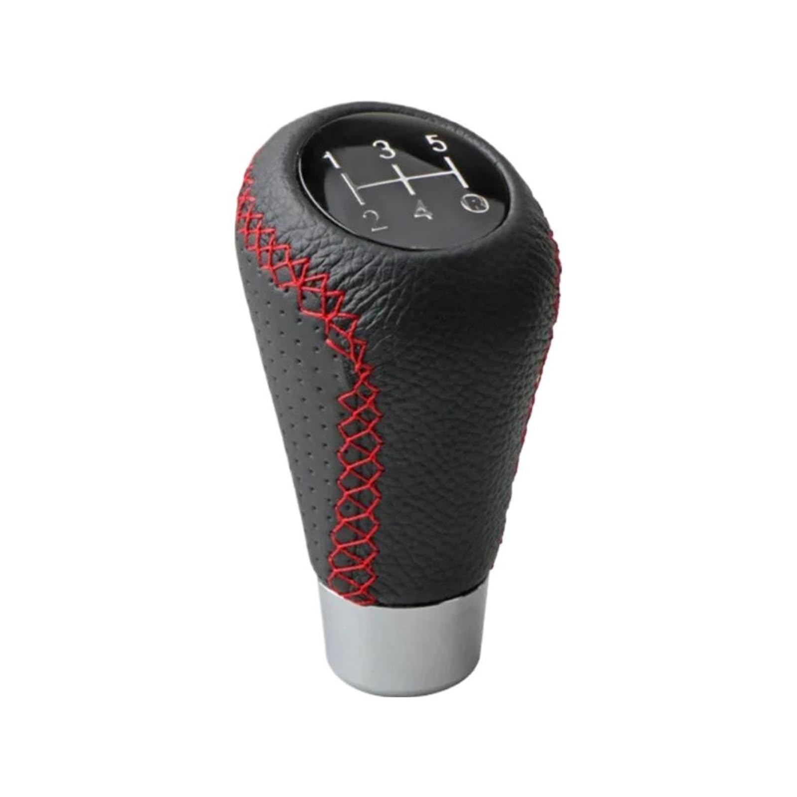 Gear Stick Knob For 5/6 Speed Manual Leather Red Stitch Gear Shift Knob