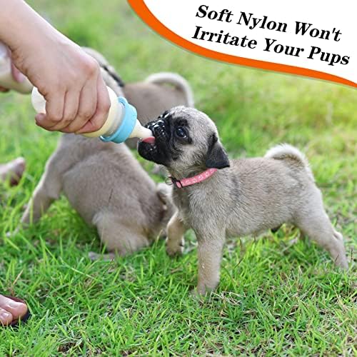 AKlamater 8Pcs Puppy Collars Adjustable Puppy ID Collars Puppy Whelping Collars with Breakaway Buckle Soft Nylon Pet Safety Collars for Small Dogs,19-32cm