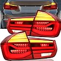 VLAND Rücklicht-Komplettsets Rücklichter Kompatibel mit BMW 3er Serie F30 F35 F80 2012-2018, Rückleuchten mit sequenziellem Blinklicht, Linsenfarbe rot