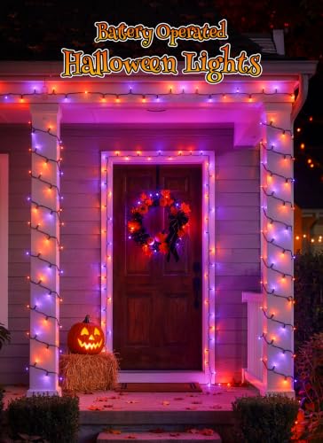 4 Pack Halloween Orange & Purple String Lights  - image 2