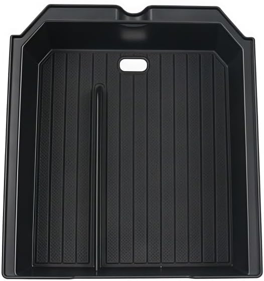 GGCLIMAX Central Control Storage Box Compatible with Tesla Model 3 Highland 2024-2025 Compatible For Model Y Juniper 2025 ABS Armrest Box Organizer With Anti-Slip Silicone Pad(Silicone Front)