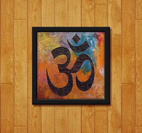 999Store doorhanging Fiber Framed OM colourfull Art Printed Framed Door Sticker (5 x 5 inches)