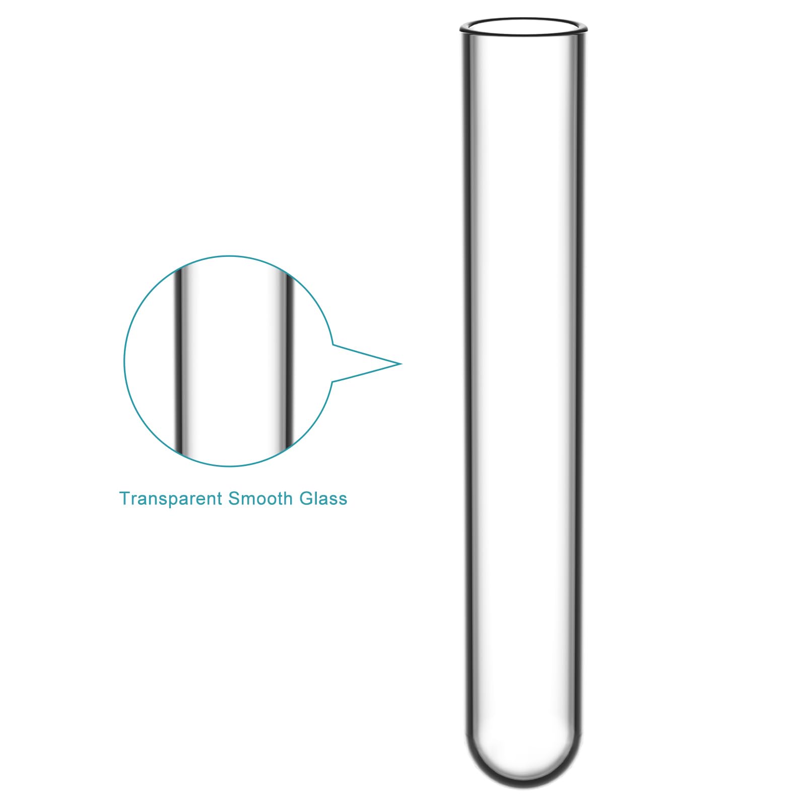 StonyLab 50 Stück Reagenzgläser Glas, 50er Pack Test Tubes Borosilikatglas Rundboden Reagenzglas, 12mm OD X 75mm Länge