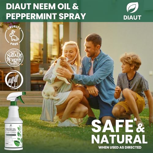 Image of Neem Oil Spray for Plants with Peppermint Oil, Easy Ready to Use Natural Plant Wash and Foliage Care for Indoor and Outdoor Plants, Gardens, Houseplants & Vegetables, 16 oz