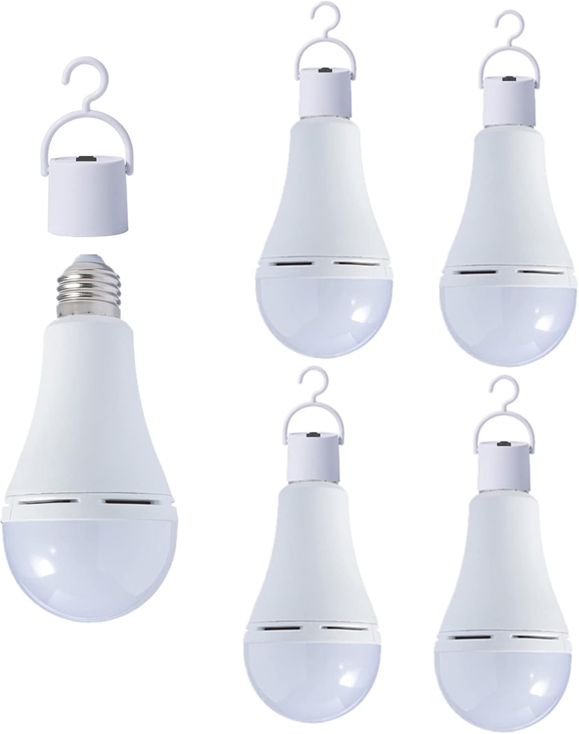 12 Pack A21 Rechargeable LED Bulbs 9W (60W Equivalent) Warm White 3000K E26 Screw Base Multi-Function Battery Backup Emergency Light for Power Outage Camping Outdoor Activity
