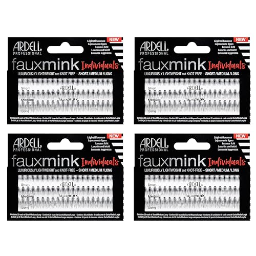 Ardell Faux Mink DIY Lash Clusters - Cluster Eyelash Extensions, Individual Lashes, Lash Extension Short, Medium & Long Combo, 4 Pack