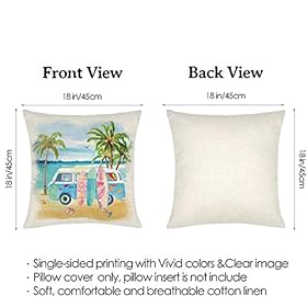 Binfemcy Summer Beach Pillow Covers Hawaii Tropical Decorative Throw Pillows Coconut Palm Tree Nautical Cushion Case for…