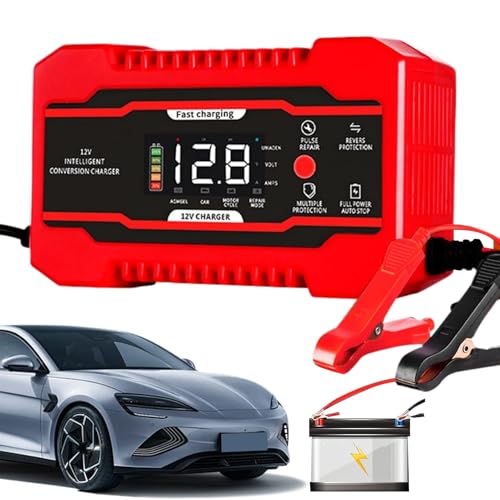 Mantenitore di Batteria 12 Volt - Ricaricatore Automatico Rapido 12V 6A | Ricaricatore Intelligente per Auto SUV Moto Tricicli
