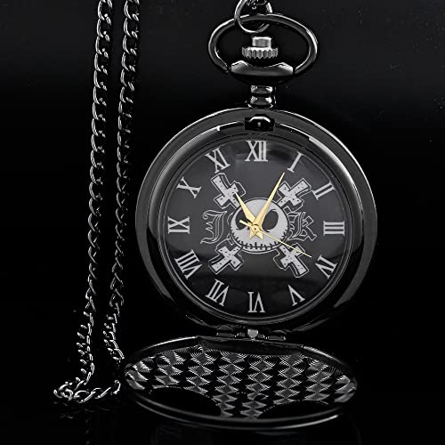 Tim Burton's Nightmare Before Christmas Arabic Numerals Quartz Pocket Watch Chain For Men Birthday Christmas Halloween Gifts #TOP2