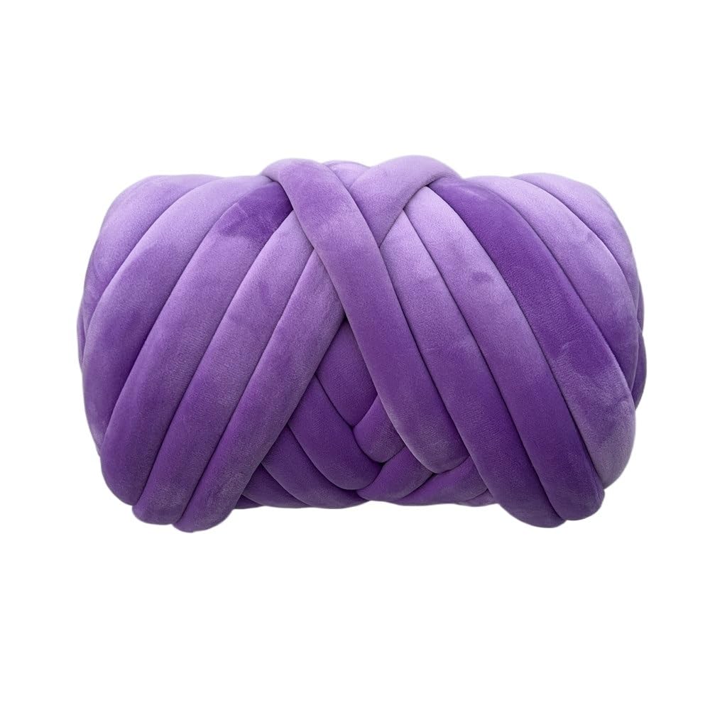 Gruba przędza bawełniana, Włóczka do robótek ręcznych na drutach, wielokolorowa(Purple 1KG)