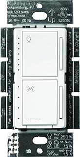 Lutron Maestro Fan Control and Light Dimmer for LEDs, Incandescent and Halogen, Single-Pole