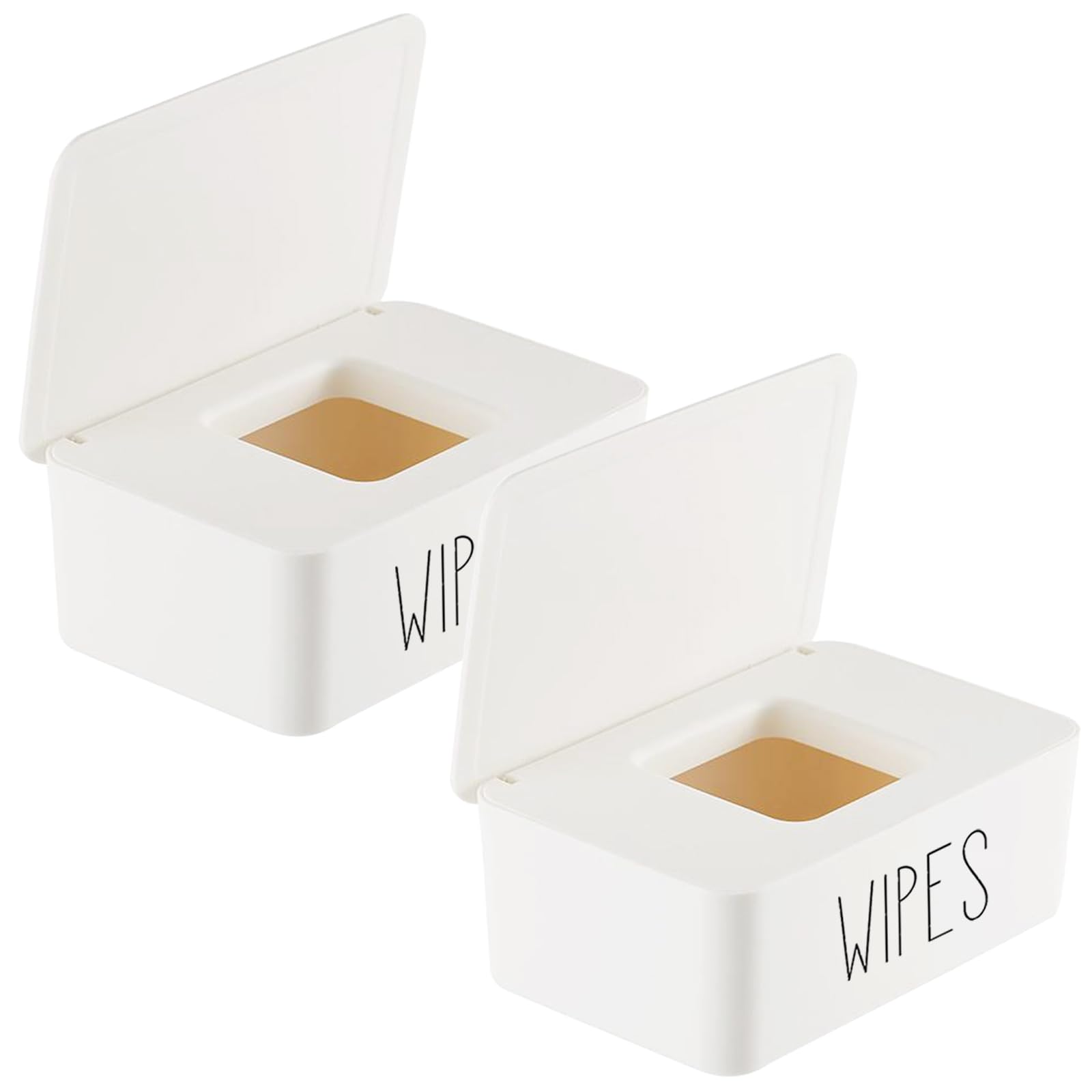 Paquete de 2 dispensadores de toallitas para bebé para baño, contenedor de toallitas desechables, elegante soporte de toallitas para glúteos, caja de toallitas recargables, fácil acceso, 7.28 pulgadas