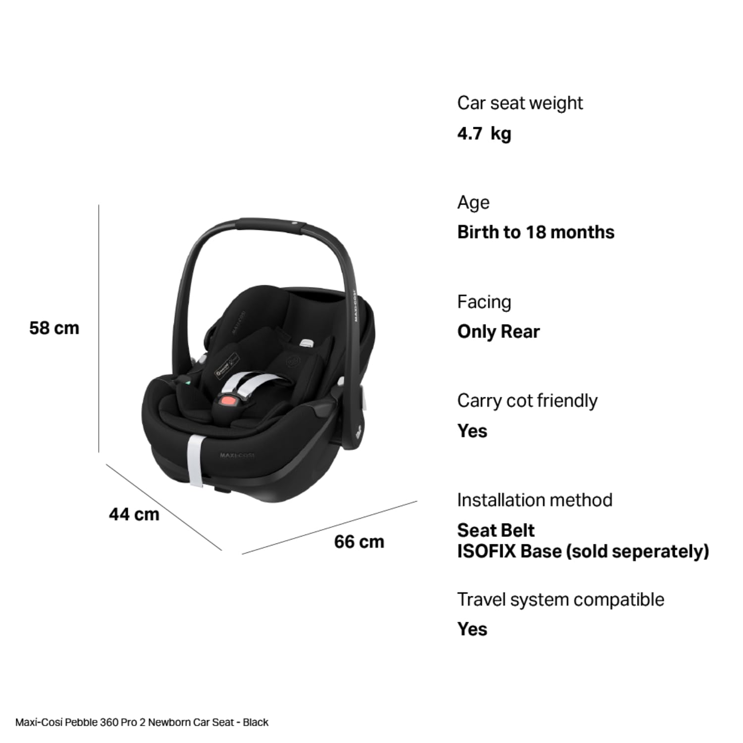 Silla de coche Gr.0+ Pebble 360 Pro² - Twillic Black