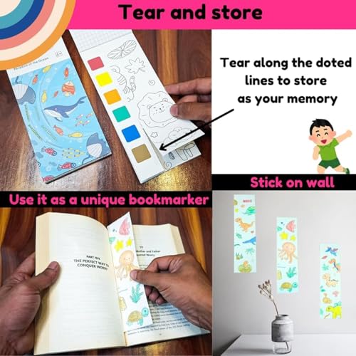 Image of SNAPTRON DIY Return Gifts for Kids Birthday - 12Pcs Water Paint Book with Brush, Return Gifts for Kids, Coloring Books with Water Paint Color in Each Sheet, DIY Drawing Book, Best Return Gifts