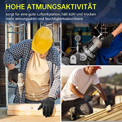 OZERO Gartenhandschuhe | Arbeitshandschuhe | Mechaniker Handschuhe mit Touchscreen Fingern - für Herren & Damen - für Garten Arbeit - Grün - Groesse M - Image 7