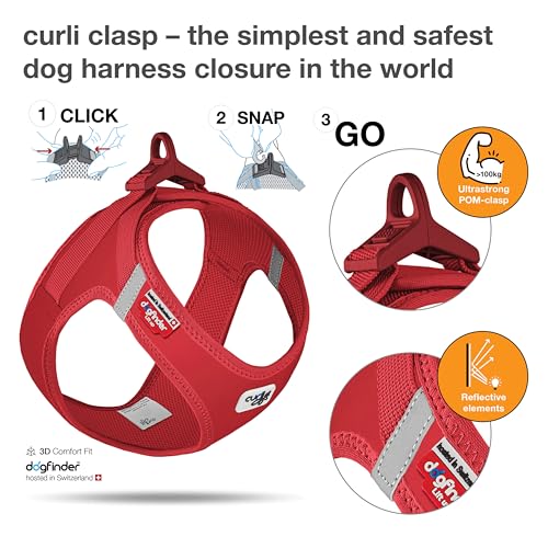 Vest Harness curli Clasp Softshell Red S