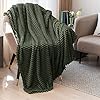 DISSA Fleece Blanket Throw Size – 51x63, Olive Green – Soft, Plush, Fluffy, Fuzzy, Warm, Cozy – Perfect Throw for Couch, Bed, Sofa - with Pompom Fringe - Flannel Blanket Throw Blanket #1