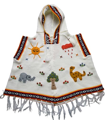 Girls Hooded Cape Knit Poncho Sweater – Toddler & Kids Cape Shawl Pullover for Ages 2-5 | Warm Winter Holiday Outfit Multi