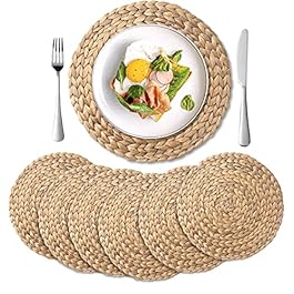 6 Pack, Round Woven Placemats,...