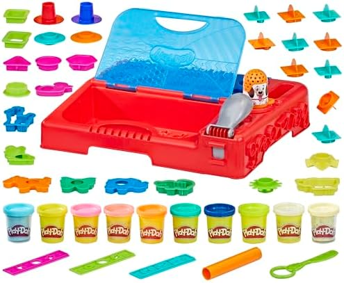 Play-Doh Warsztat edukacyjny w podróży z ponad 30 narzędziami do ugniatania i 10 puszkami