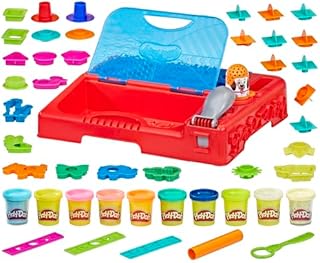 Play-Doh Warsztat edukacyjny w podróży z ponad 30 narzędziami do ugniatania i 10 puszkami