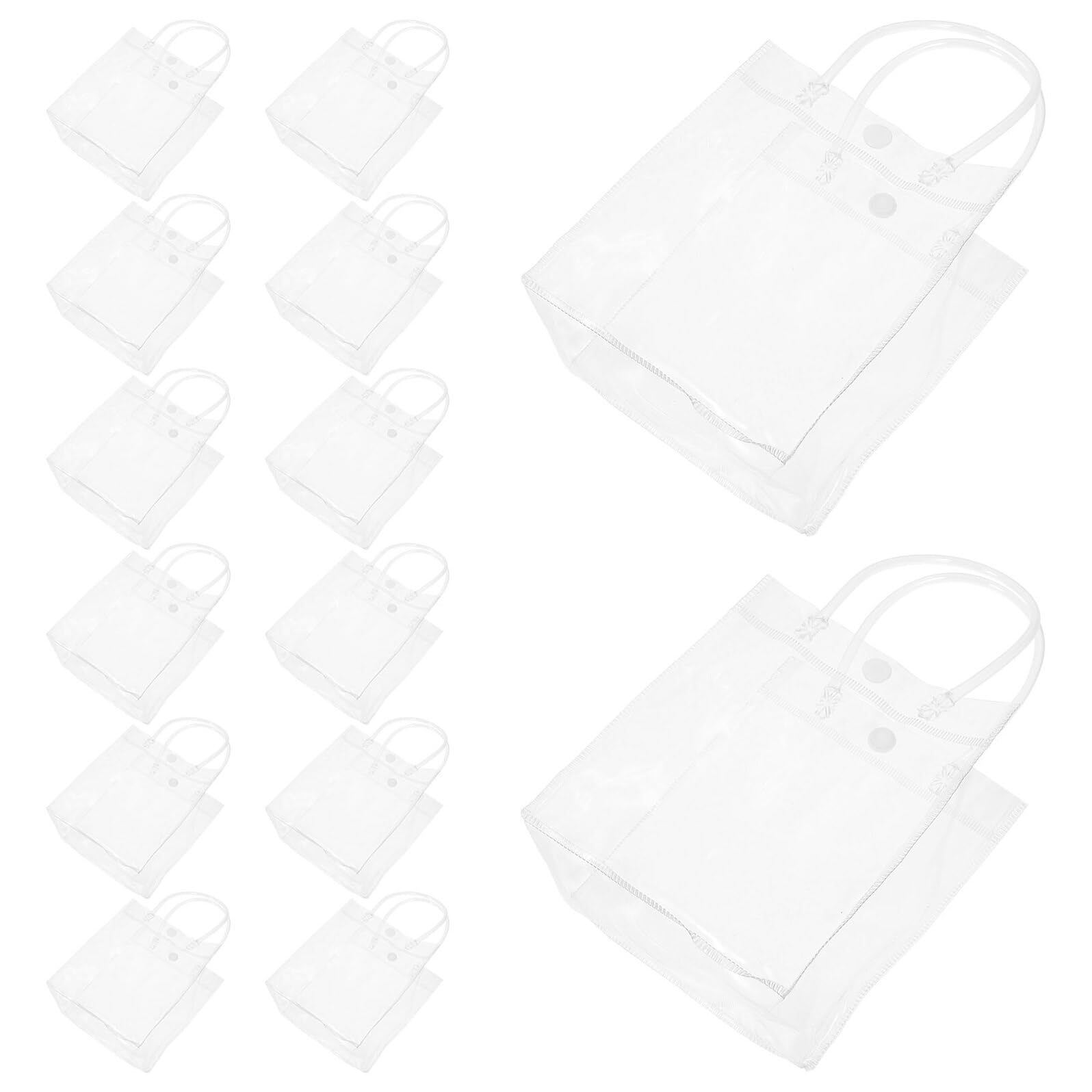 HOODANCOS Sacchetti Regalo e Manici Eleganti in Pvc Trasparente 40 con Chiusura a Scatto per Regali, Dolcetti e Cosmetici, per Feste, Shower e Bomboniere