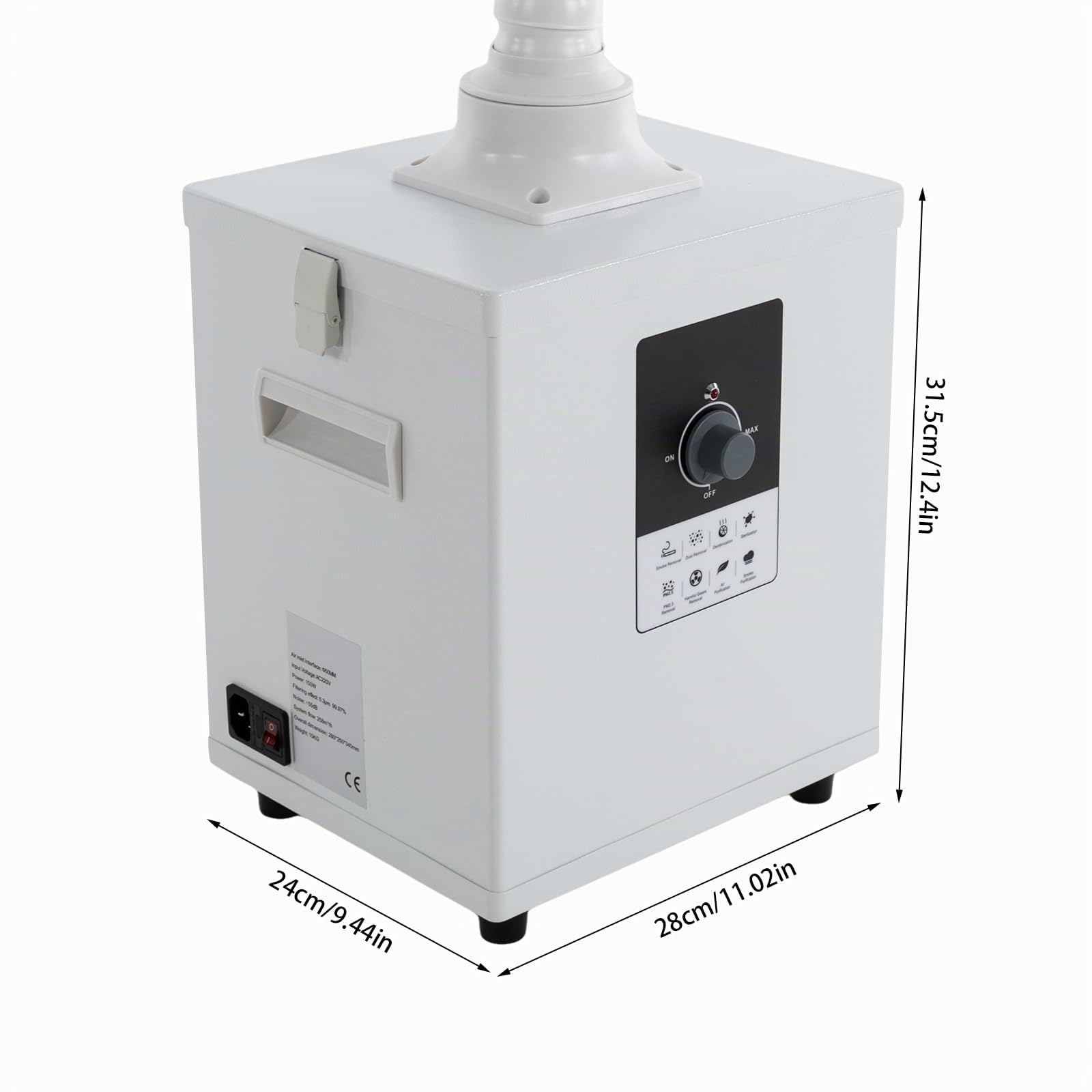 Lötrauchabsorber - Leistungsstarke 258m³/h 150W Absaugung, geräuscharmes, 3-stufiges Filtersystem mit 7 Filtern für lötrauchabsaugung Laserschweißen, Rauchabsaugung und Desktop-Löten(Weiß)